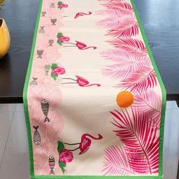Indisca Designs 7-Pcs Pink & Green Printed Table Linen Sets-image-83