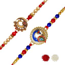 MEIRA JEWELLERY 4-Pcs Rakhi With Roli Chawal & Greeting Card-image-57