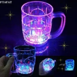 Magic Color Cup with LED Light Party (250 ml) Glass Mason Jar-image-2