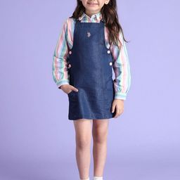 U.S. Polo Assn. Kids Girls Cotton Casual Pinafore Dress-picture-8