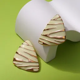 SOHI The Trinity Gold-Plated Triangular Studs image 2