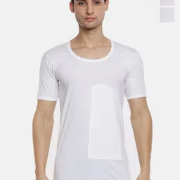Ramraj Pack Of 3 Cotton Short Sleeves Innerwear Vest-R1SukraPKTRNSW3P-White-image-79