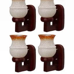 Somil Premium Designer Glass Wall / Night Lamp Elegant & Stylish Dcor Accent for Modern Interiors, color- - Orange, White Size- 16.5 X 24.5 X 27 CM-image-42