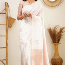 bansari textiles Woven Design Zari Pure Silk Kanjeevaram Saree-picture-30