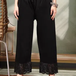 Clora Creation Women Hem Design Ethnic Cotton Palazzos-image-89