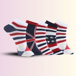 MJE Men Pack Of 5 Patterned Ankle Length Socks-image-98