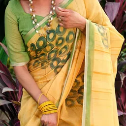 Anouk Rustic Geometric Printed Taant Saree image 4
