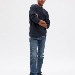 GAP Boys Mid-Wash Slim Fit Distressed Jeans-picture-32