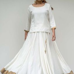 Mera Rang Flared Maxi Skirt-image-22
