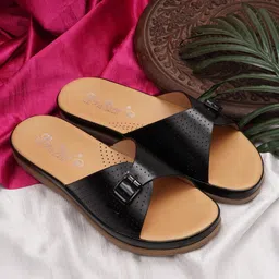 BIG BIRD FOOTWEAR Women Textured Open Back Flats-18