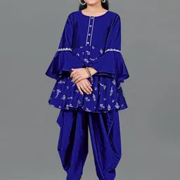 BAESD Girls Ethnic Motifs Printed Regular Kurta with Dhoti Pants-image-94