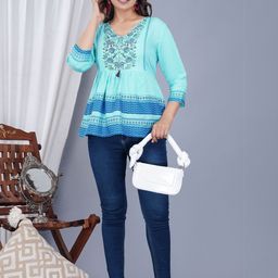L.H HANDICRAFTS Women Floral Embroidered Peplum Top-image-36