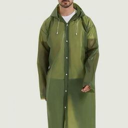 Infispace Hooded Breathable Waterproof Long Rain Jacket-image-53