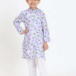 Maaesa Boys Floral Printed Cotton Kurta with Pyjama-picture-18