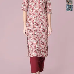 Anouk Rustic Women Pack of 3 Ethnic Motifs Printed Pure Crepe Straight Kurta-image-52