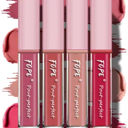 FOPE Set Of 4 Pout Perfect Liquid Lipstick - 4 ml Each - Shade 03-04-11-12-34