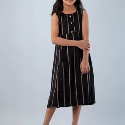 DMP EXPORT Girls Black Cotton Kurtas-picture-16