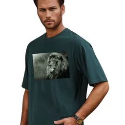 BLUEFICUS Graphic Printed Round Neck Bio Finish Slim Fit T-shirt-image-90