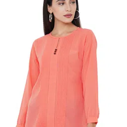 G0-4 IT Women Self Design Round Neck Regular Top-picture-23