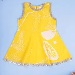 KiddoPanti Girls Printed Cotton Fit & Flare Dress-picture-34