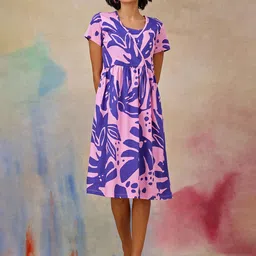 House Of Zelena Print Maternity A-Line Dress-image-68