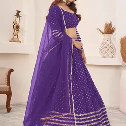 DIVASTRI Embellished Sequinned Semi-Stitched Lehenga & Unstitched Blouse With Dupatta image 3