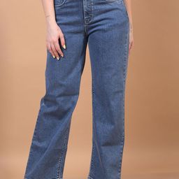 Crimsoune Club Women Wide Leg Mid-Rise Stretchable Wide Leg Jeans-image-30