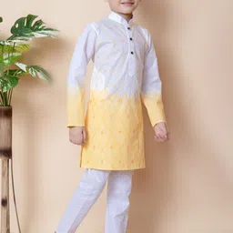 NFC CREATION Boys Ombre Embroidered Regular Thread Work Pure Cotton Kurta with Pyjamas image 3