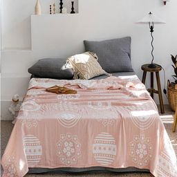 JC HOME Pink & White Floral AC Room 350 GSM Single Bed Quilt-image-22