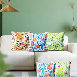 ArtzFolio Multicoloured Set of 5 Velvet Square Cushion Covers-9