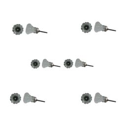 Indianshelf 6-Pcs Grey Glossy Glass Knobs-12