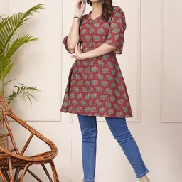 SUNEKH Women Floral Printed Khadi Kurta-image-58