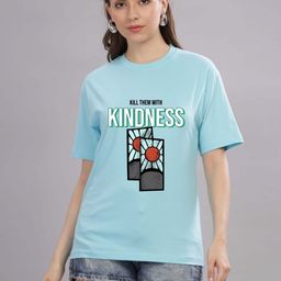FALTU.CO Women Printed Drop-Shoulder Sleeves Pure Cotton T-shirt-image-84