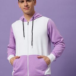 Mast & Harbour Men Anti Odour Colourblocked Hooded Cotton Sweatshirt-image-91