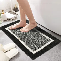 GBL COLLECTION Grey & White Textured Anti-Skid Bath Rug-29
