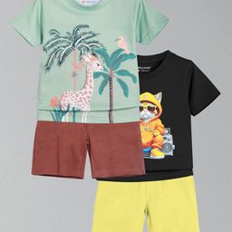 HELLCAT Boys Pack Of 2 Printed Short Sleeves T-shirt With Shorts-image-92