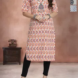 Anouk Rustic Women Pack Of 3 Ethnic Motifs Printed Crepe Straight Kurta-image-62