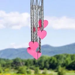 HINDCRAFT Silver & Pink Metal Wind Chimes-picture-5