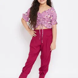 Stylo Bug Girls Printed Top with Trousers-image-41