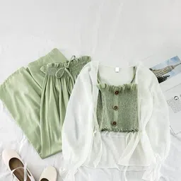 Alamode By Akanksha Cindy Pure Cotton 3-Piece Co-Ords-picture-30