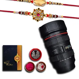 DeoDap Rakhi Pooja Thali Roli Chawal Coin & Greeting Card Rakhi Gift Set-image-36