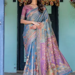 ALMAARI FASHION Floral Printed Pure Cotton Jamdani Saree-picture-26