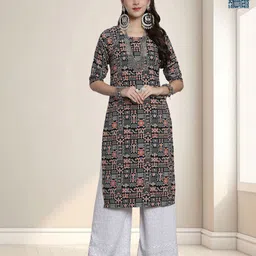 HERE&NOW Women Pack Of 2 Ethnic Motifs Printed Crepe Kurta-image-95