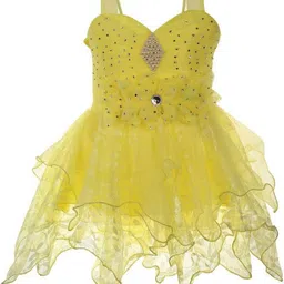 VILLATA FASHION girls Embellished Print Georgette Fit & Flare Dress-image-96
