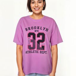 DressBerry Women Typography Printed Drop-Shoulder Sleeves Oversized T-shirt-image-84