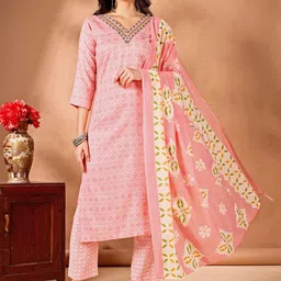 KALINI  Ethnic Motifs Embroidered Kurta With Trousers & Dupatta-picture-21