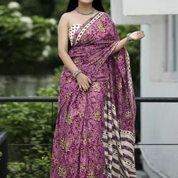 Mitera Floral Bagru Saree-picture-13