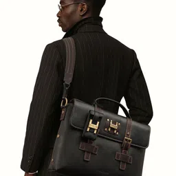Hidesign Men Solid Leather Messenger Bag-29