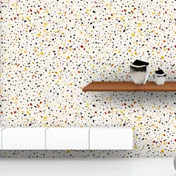 ArtzFolio Printed UV-Resistant Anti-Bacterial Terrazzo Flooring Brown Colors Peel & Stick Wallpaper-image-94