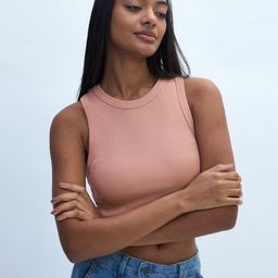 Nun Women Ribbed Round Neck Cotton Crop Tank Top-image-79